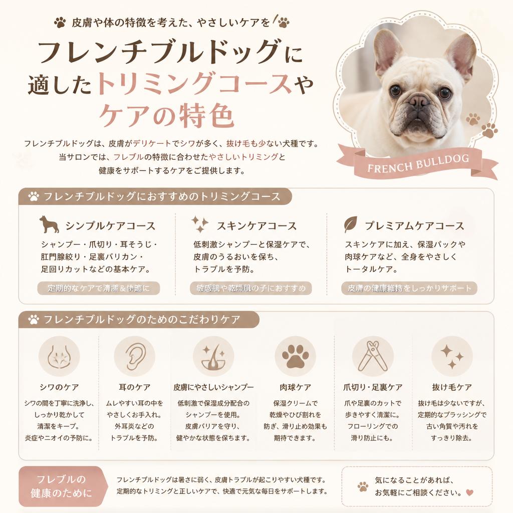 フレンチブルドッグのための特別メニュー