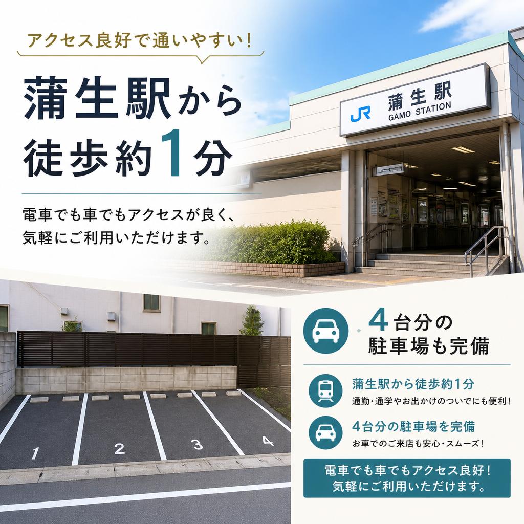 便利なアクセスと駐車場完備
