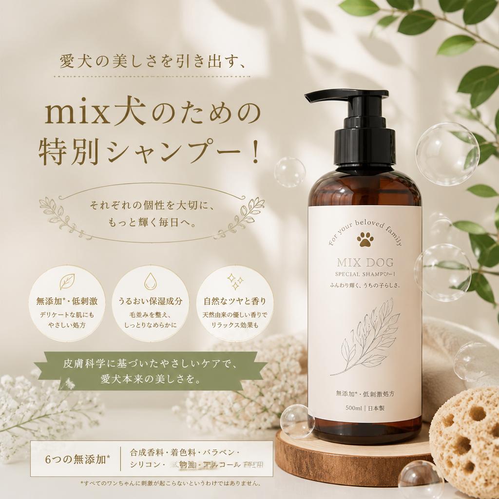 愛犬の美しさを引き出す、mix犬のための特別シャンプー！