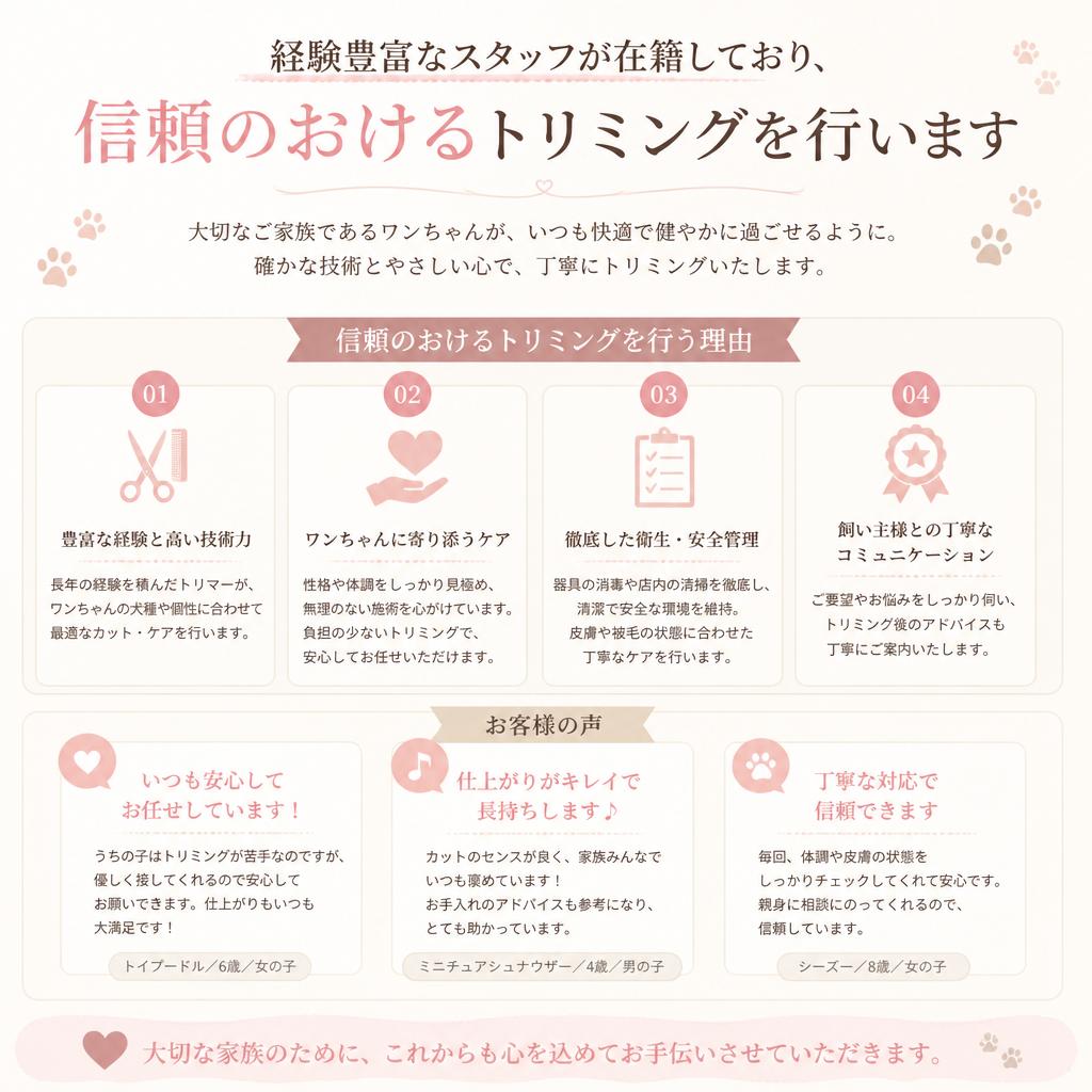 熟練のスタッフによる高い技術