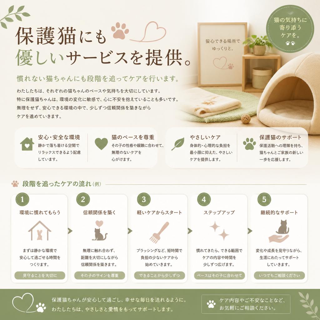 保護猫への配慮も忘れずに