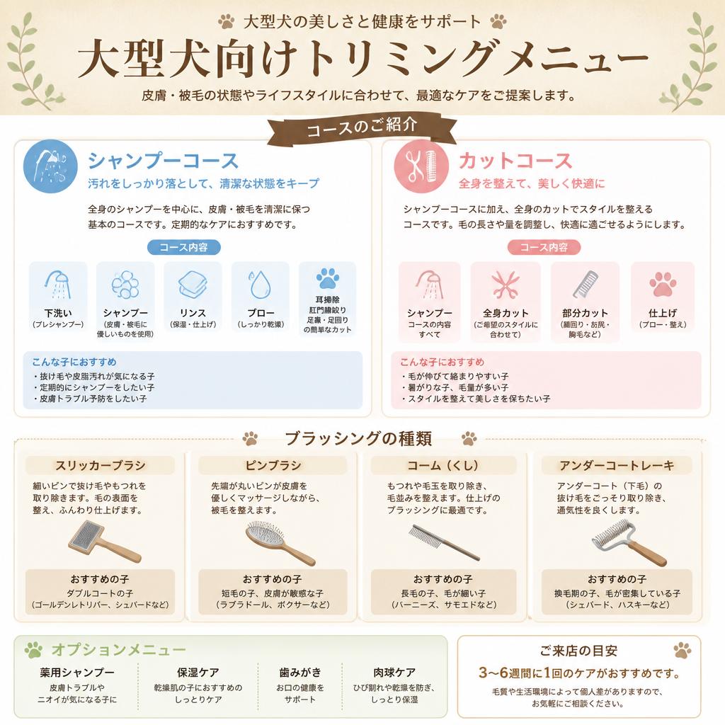 2. トリミングメニューのご紹介