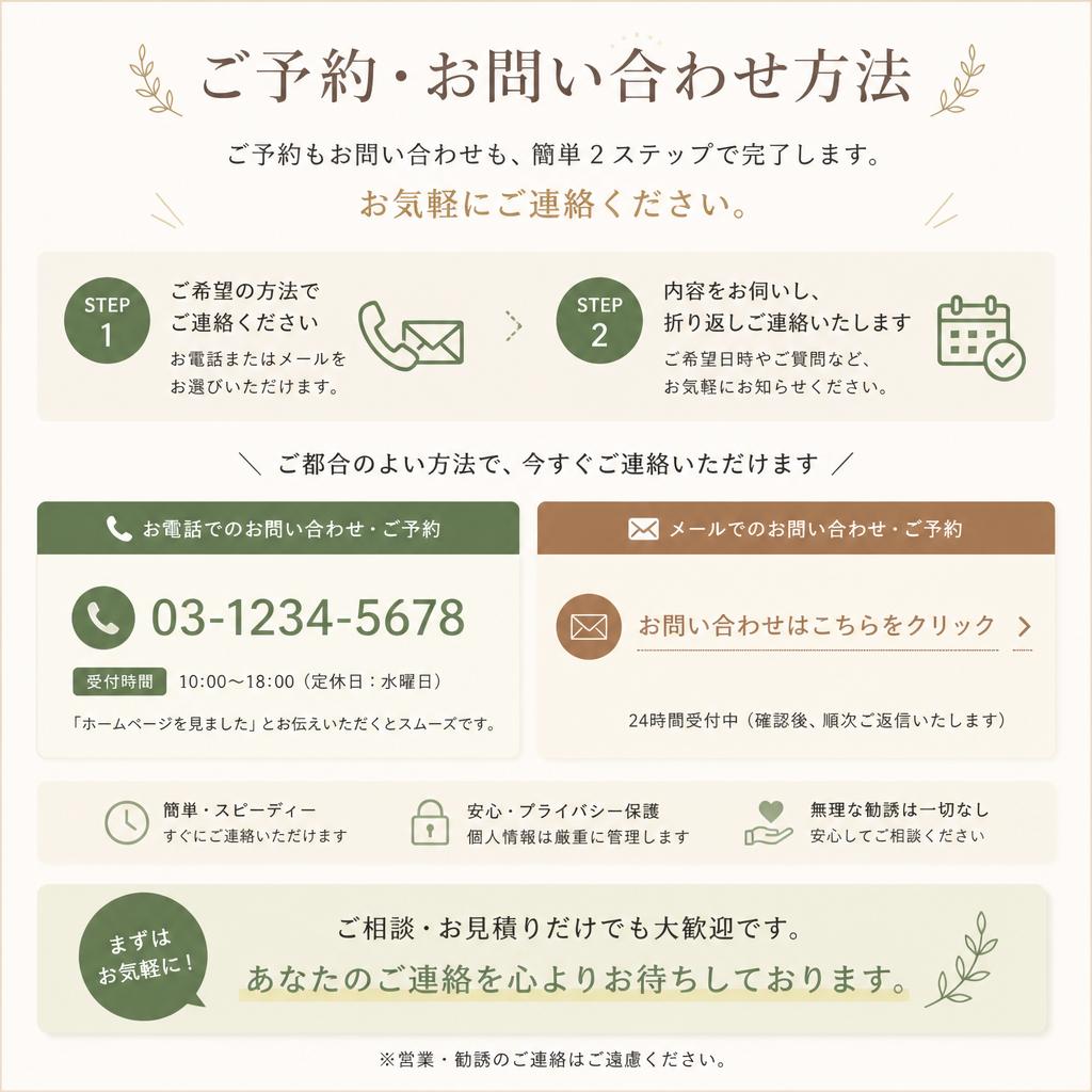今すぐお問い合わせを！