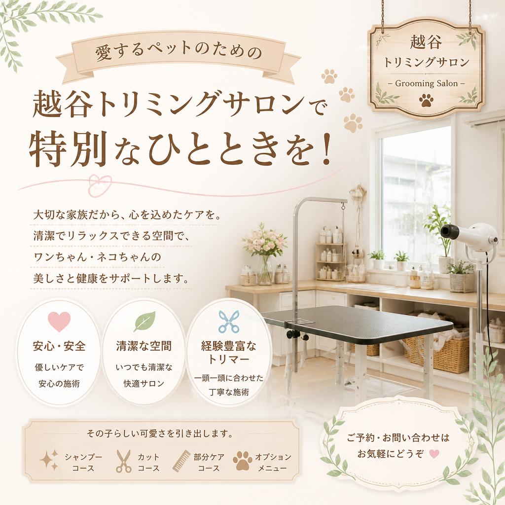 愛するペットのためのトリミングサロン、越谷トリミングサロンで特別なひとときを！