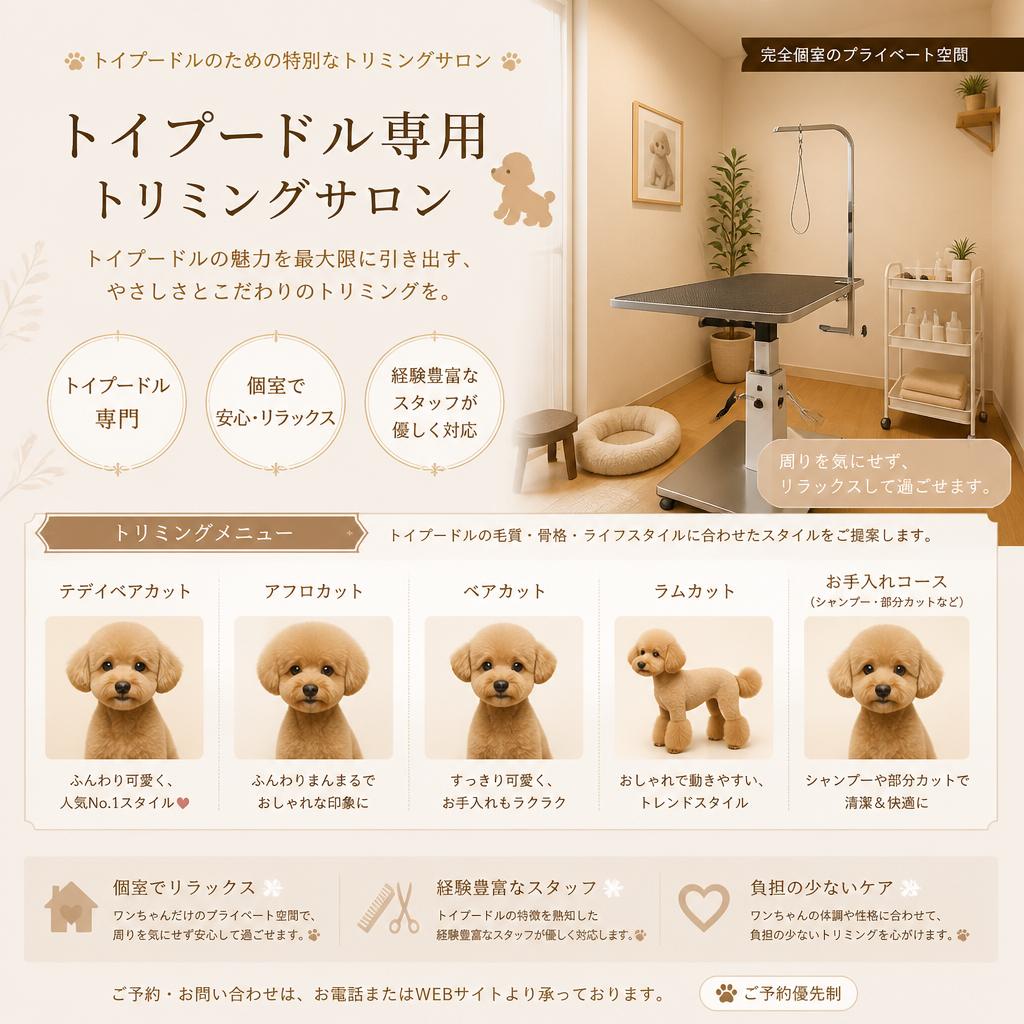 当サロンのトリミングについて