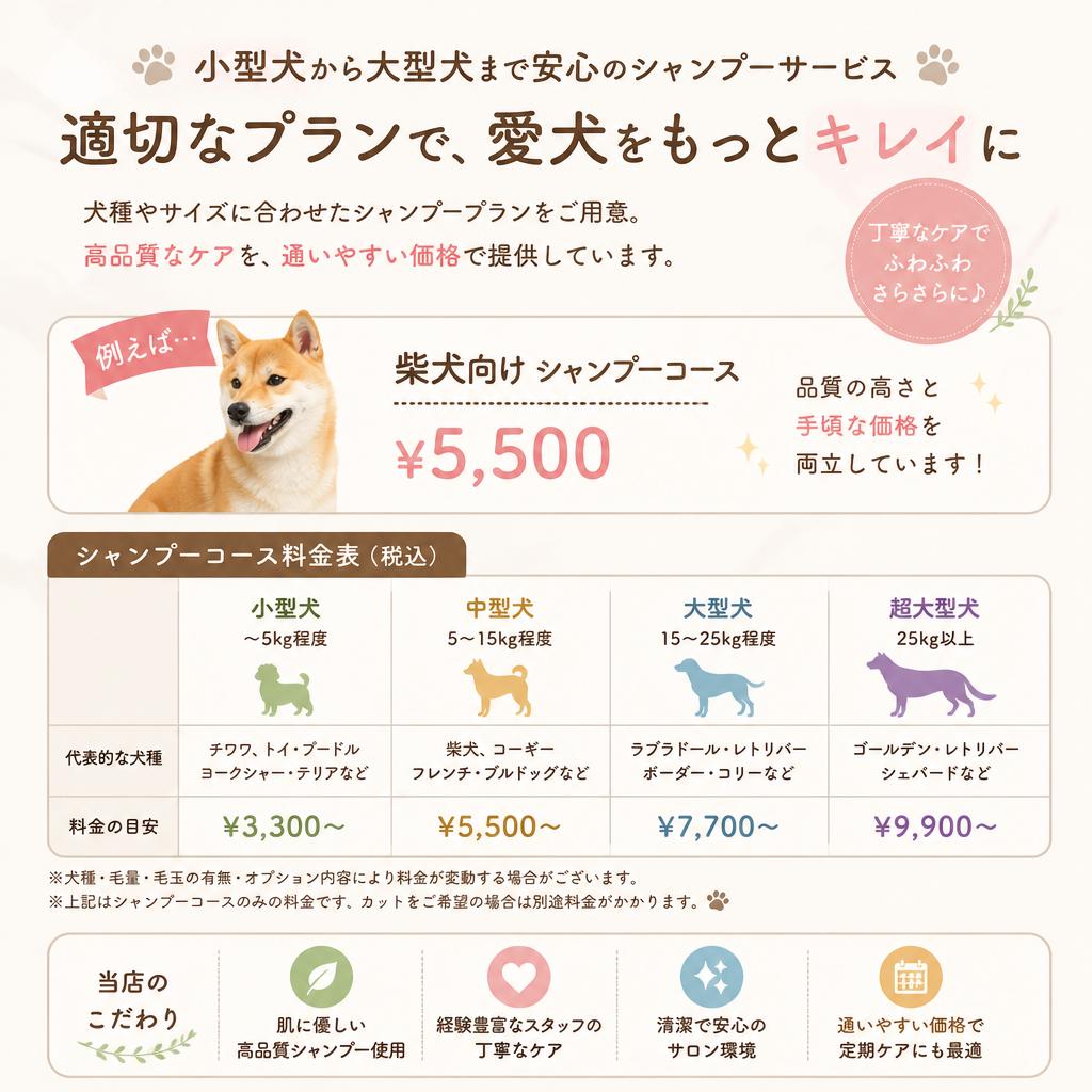 シャンプー料金の明瞭化