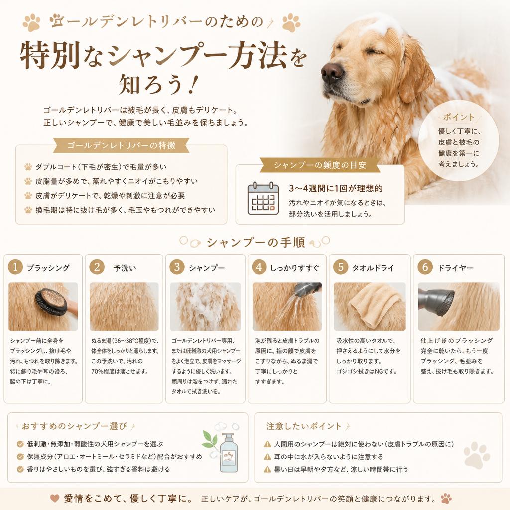 ゴールデンレトリバーのための特別なシャンプー方法を知ろう！