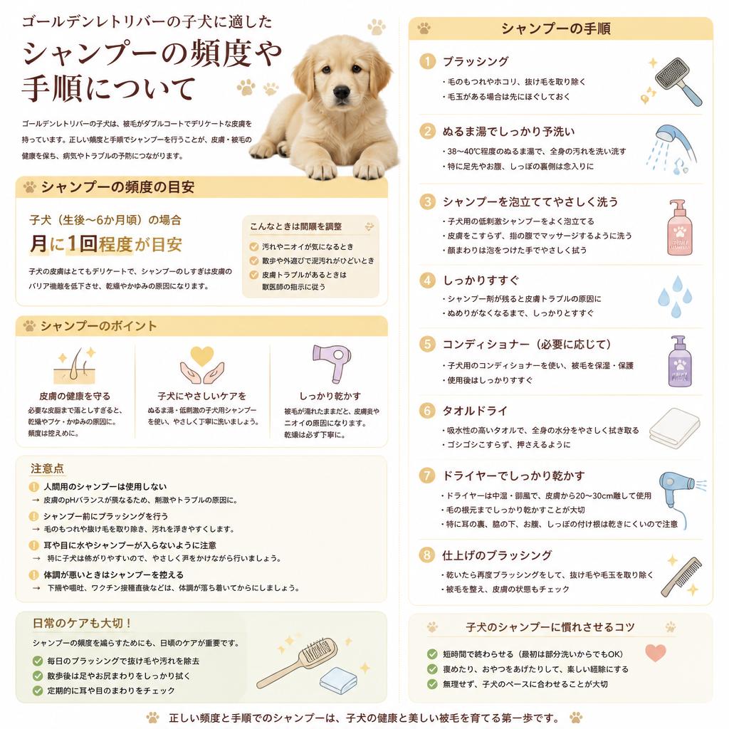子犬に最適なシャンプー方法