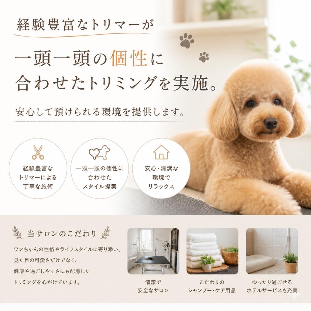 ベテラントリマーによる丁寧なケア