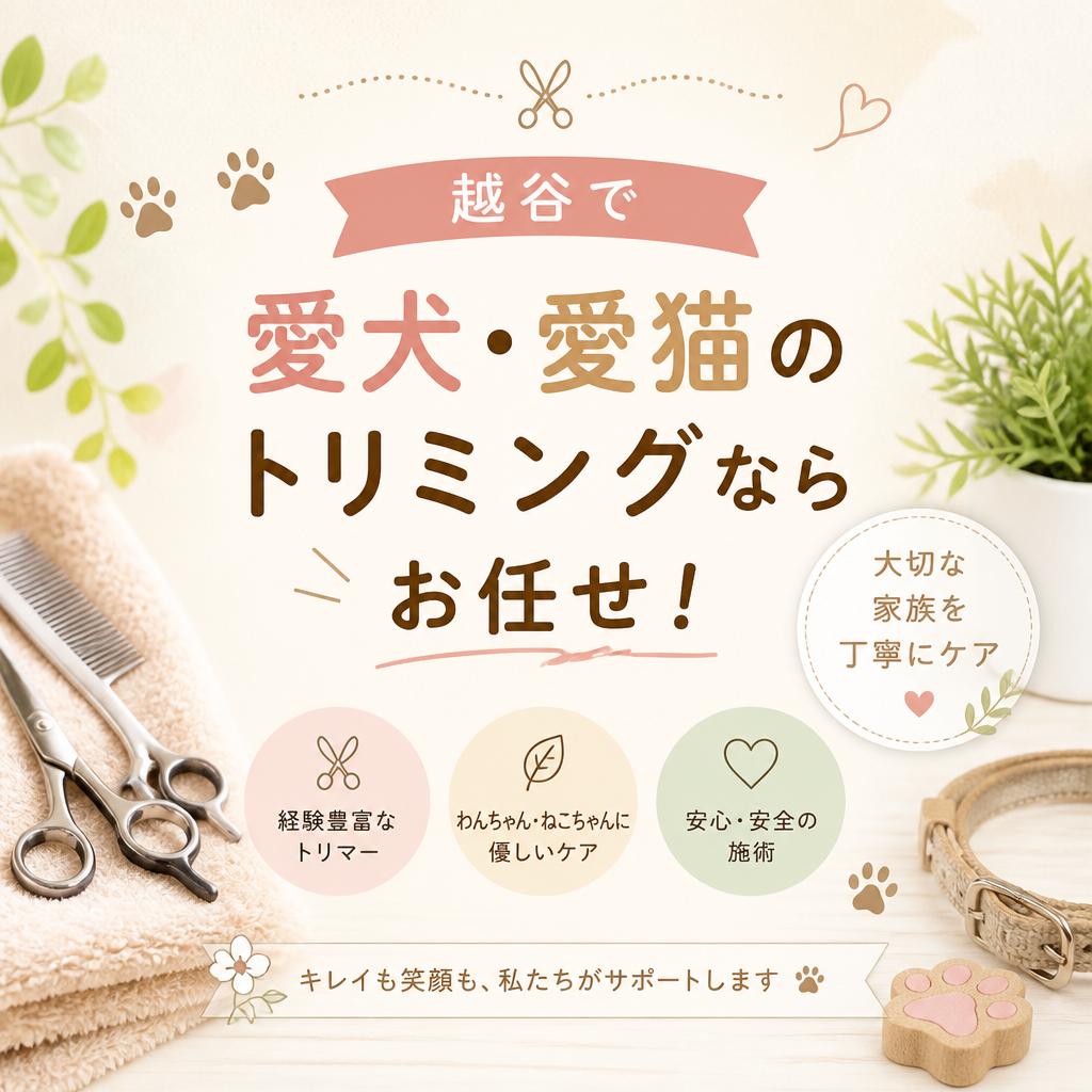 越谷で愛犬・愛猫のトリミングならお任せ！