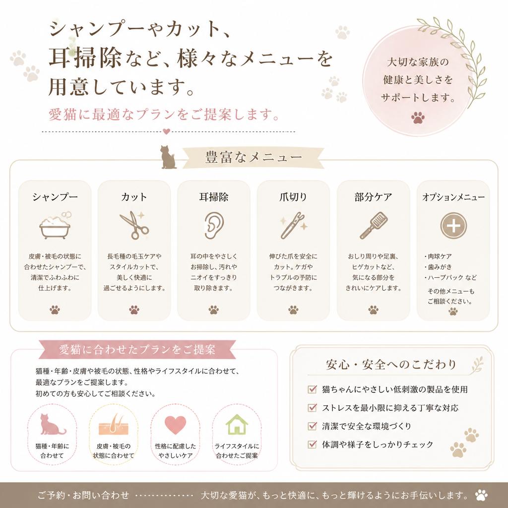 多彩なメニューについて