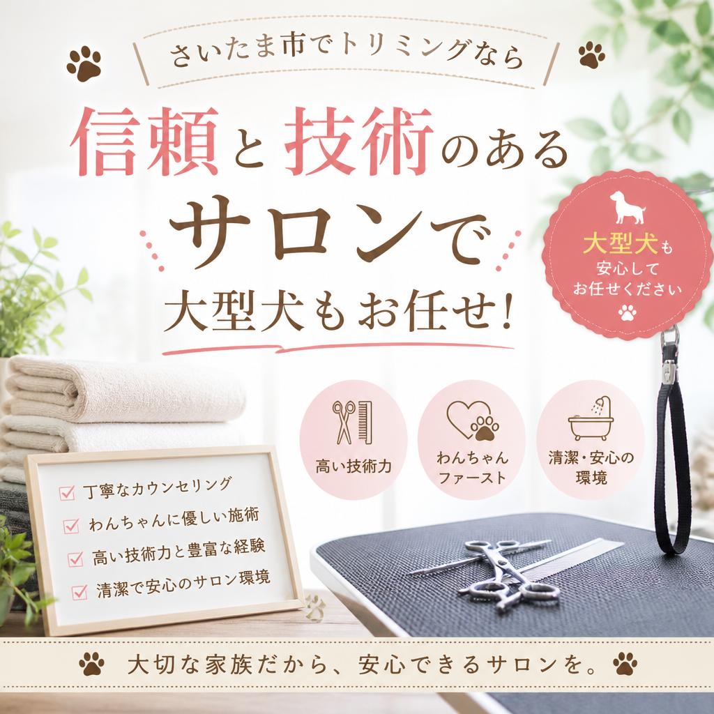 さいたま市でトリミングなら、信頼と技術のあるサロンで大型犬もお任せ！