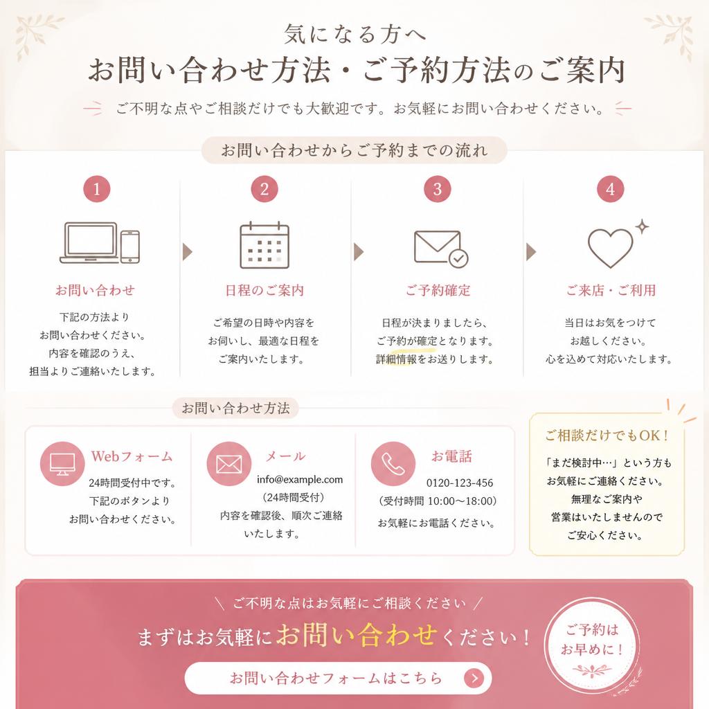 お問い合わせ・予約のご案内