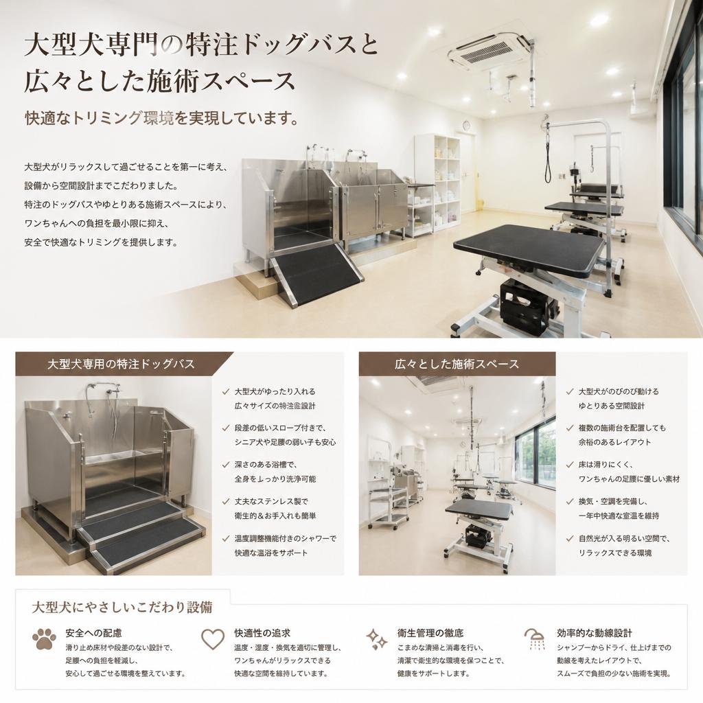 大型犬用の特注設備