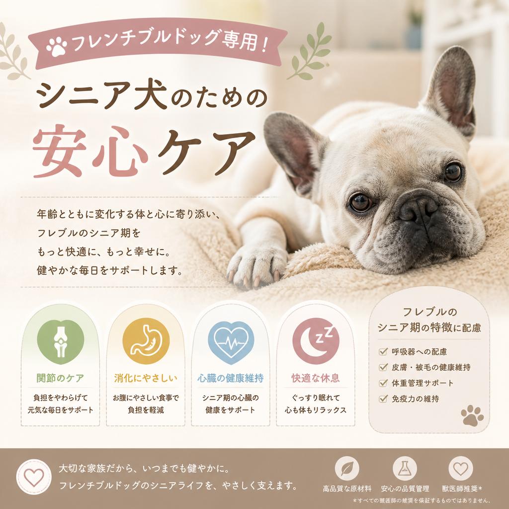 フレンチブルドッグ専用！ シニア犬のための安心ケア