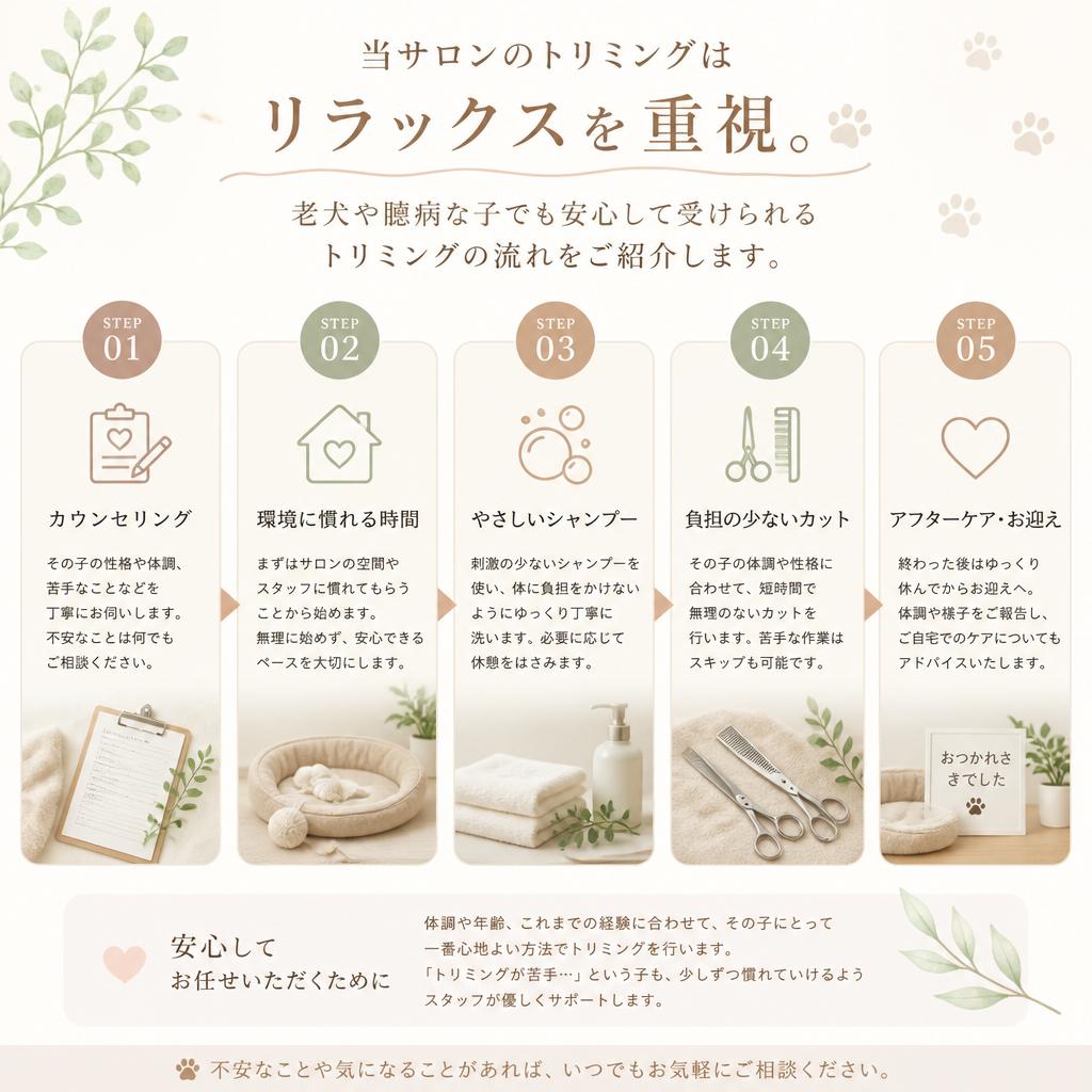 トリミングの流れ
