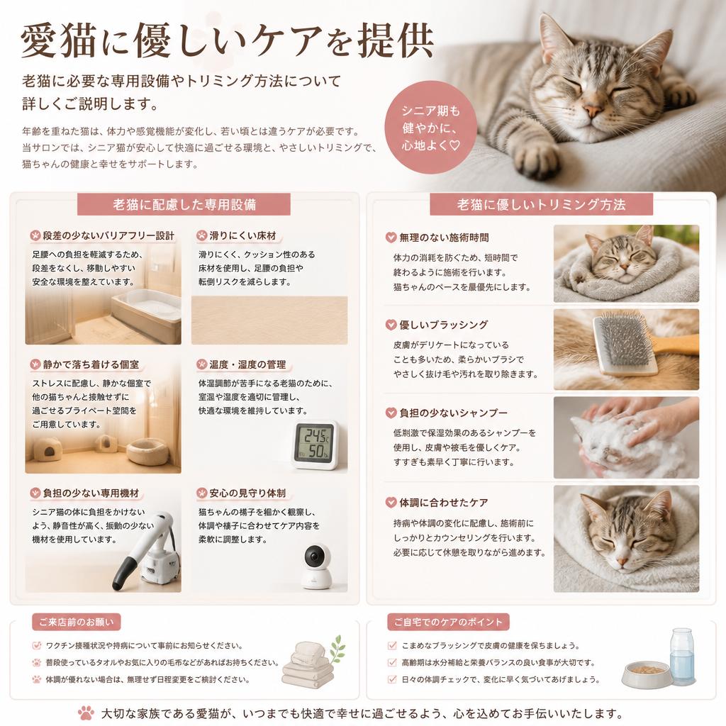 猫のケアも万全