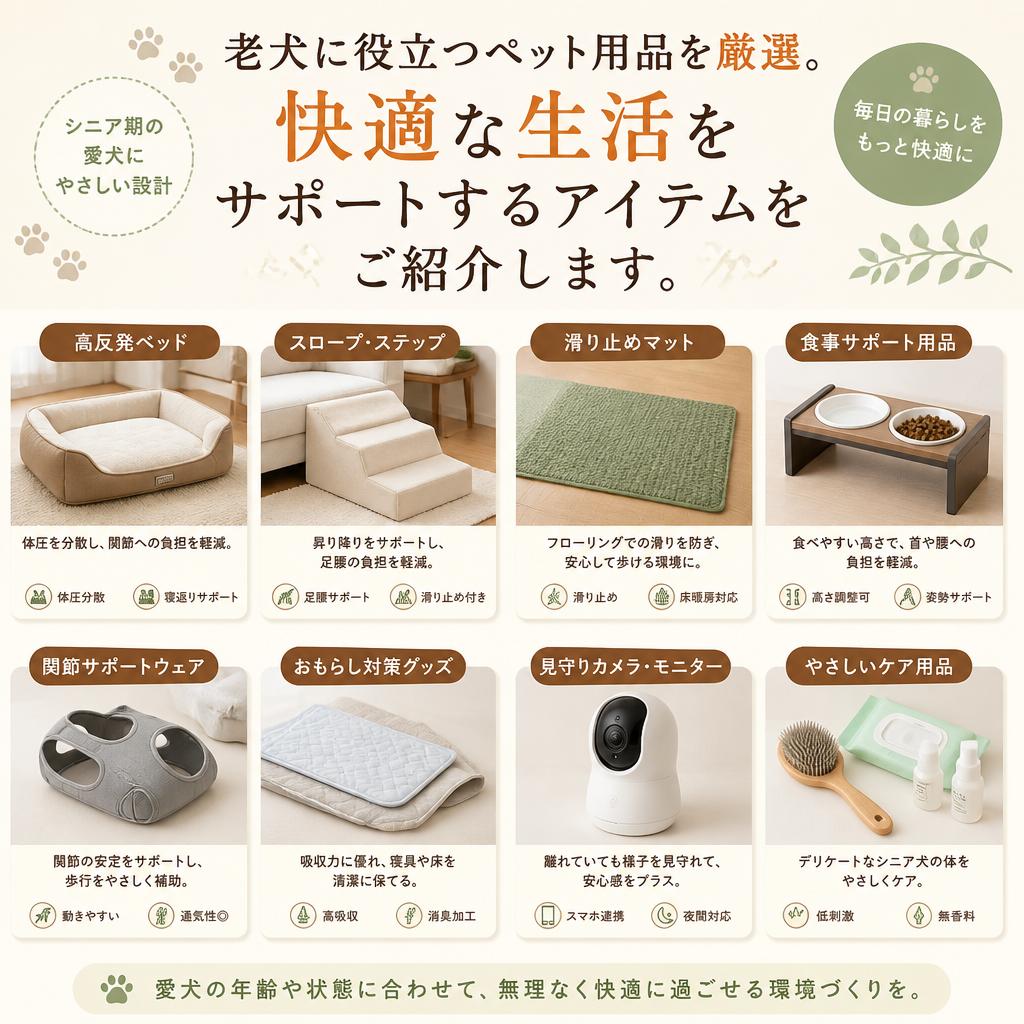 老犬向けペット用品のご提案