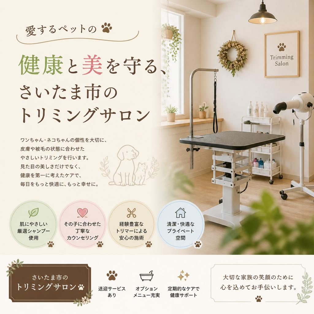 愛するペットの健康と美を守る、さいたま市のトリミングサロン