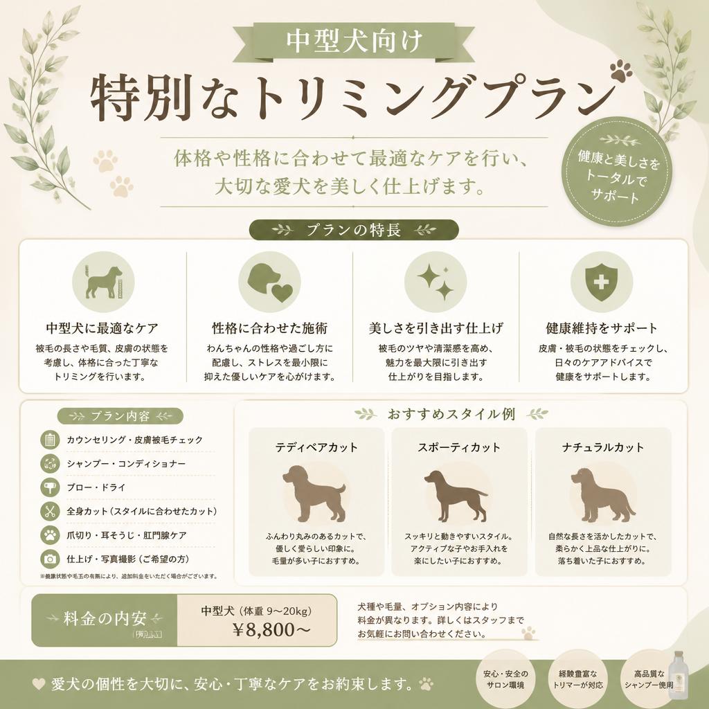 中型犬にも安心のケア