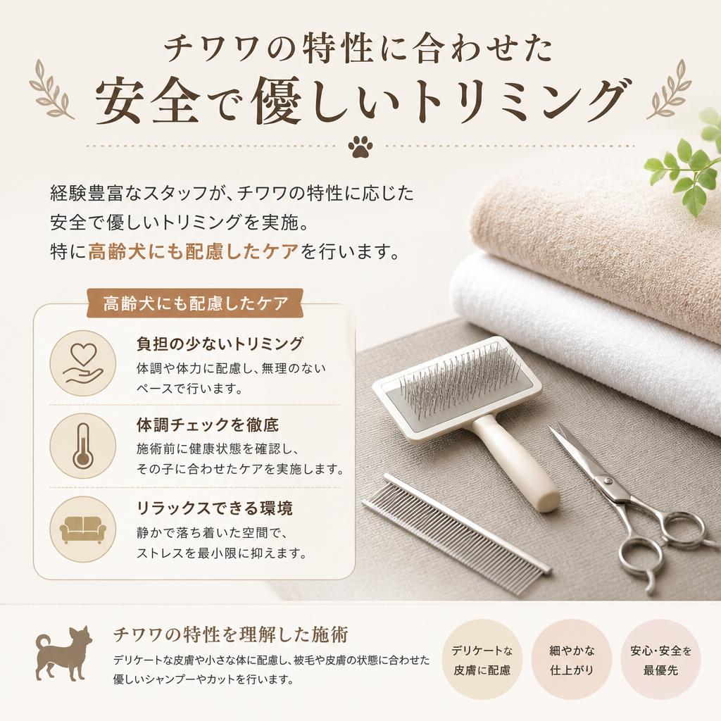 プロによる丁寧なトリミング