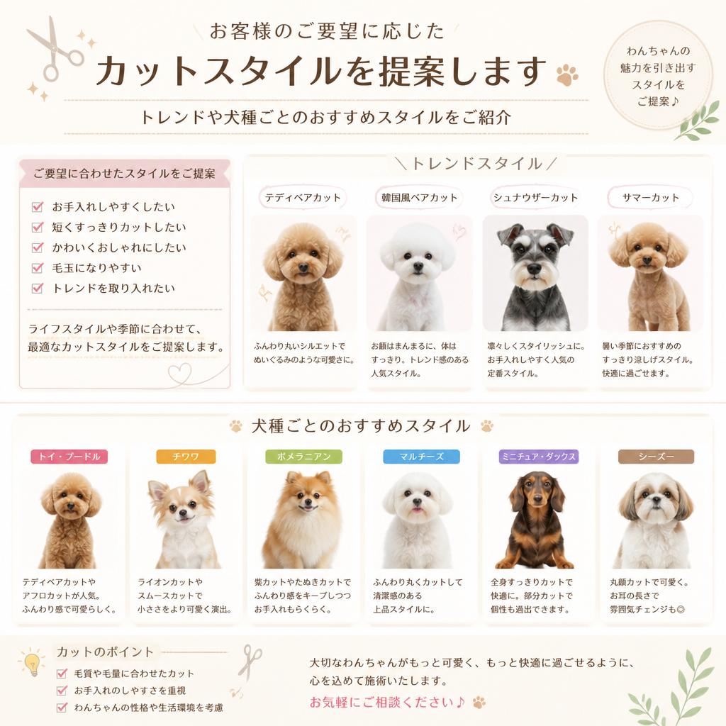 愛犬に最適なカットスタイルの提案