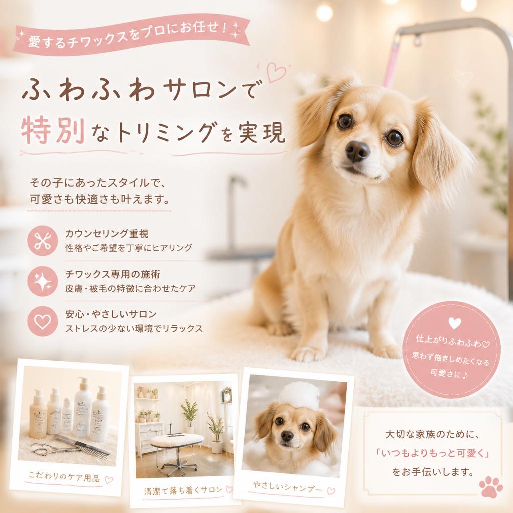 愛するチワックスをプロにお任せ！ふわふわサロンで特別なトリミングを実現