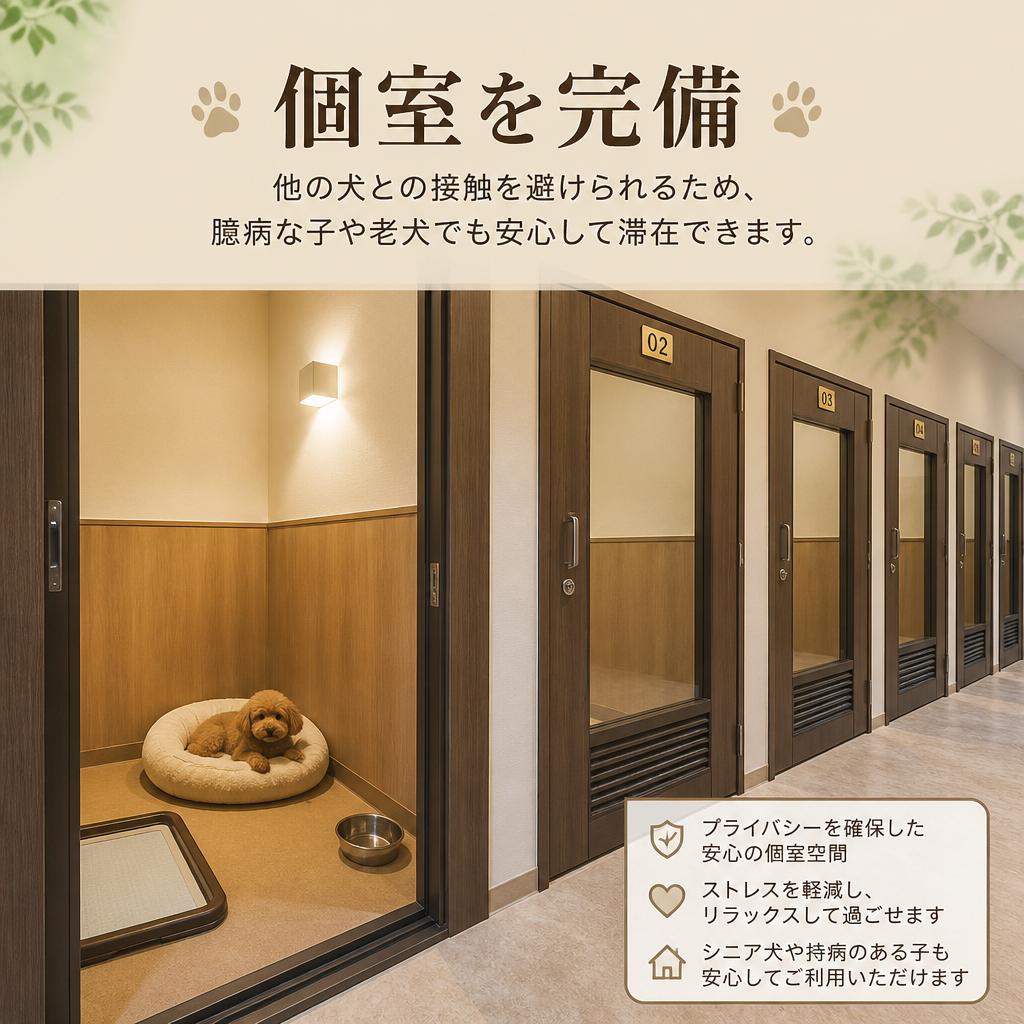 個室対応でストレスフリー