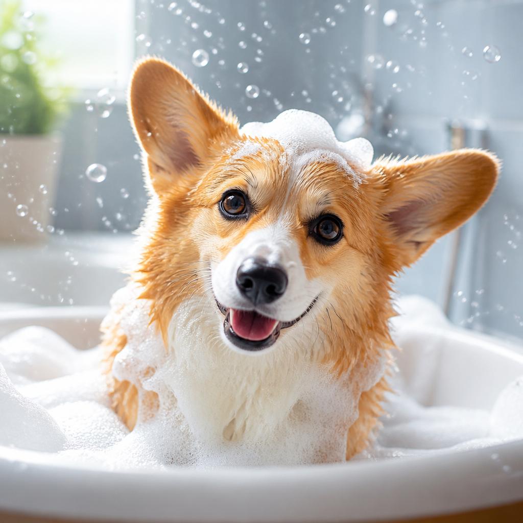 愛犬コーギーを美しく、楽しくシャンプー！